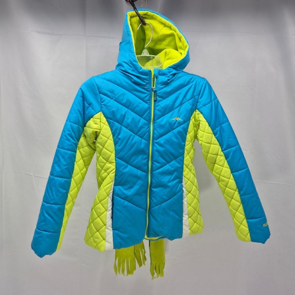 NWOT Pacific Trail Reversible Puffer Jacket, Blue & Yellow Quilted Colorblock L.